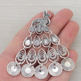 Tibetan Silver Peacock Charms Pendants for Necklace Making