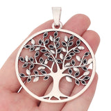 3 x Large Open Round Tree Charms Pendants Jewelry Making Findings