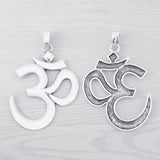 3 x Tibetan Silver Large OM AUM Yoga Symbol Charms Pendants