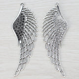 3 Tibetan Silver Angel Wing Feather Charm Pendants for Necklaces