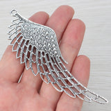 3 Tibetan Silver Angel Wing Feather Charm Pendants for Necklaces