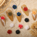 Resin Camellia Rose Flowers AB Nail Art Rhinestones DIY Manicure Decorations