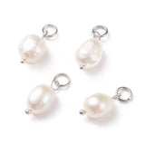 B Natural Freshwater Pearl Charms for DIY Jewelry Making