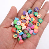 30-100pcs Letter Bear Beads Polymer Clay Alphabet Spacer Smiley Beads