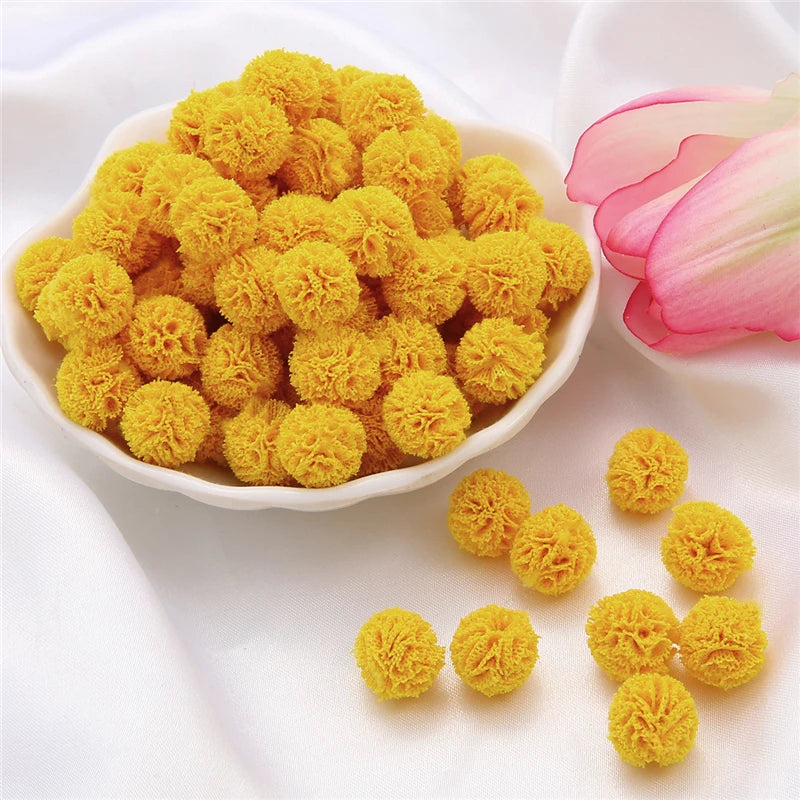 15mm Lace Ball DIY Flower Pompoms Craft Plush Mesh Pendant