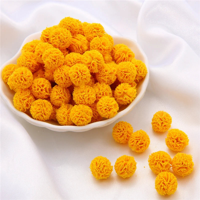 15mm Korea Lace Ball DIY Gauze Elastic Flower Pompoms Craft Plush Mesh Pendant