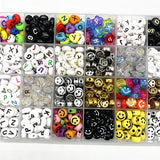10mm Smiling Face Heart Letter Acrylic Spacer Beads for DIY Jewelry Making