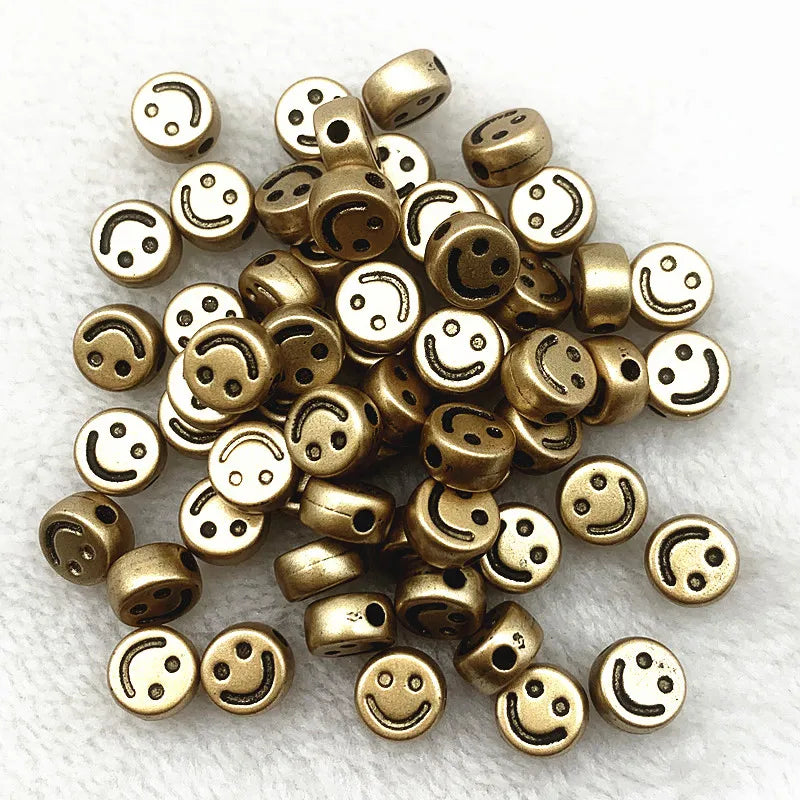 10mm Smiling Face Heart Letter Acrylic Spacer Beads for DIY Jewelry Making
