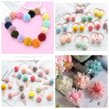15mm Korea Lace Ball DIY Gauze Elastic Flower Pompoms Craft Plush Mesh Pendant