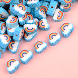 Rainbow Cloud Flower Polymer Clay Beads for Jewelry Making