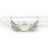 Micro Pave Clear CZ Wings & Ring Charm for DIY Necklaces