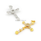 30x19x4mm Micro Pave Clear CZ Cross Charm for DIY Bracelets or Necklaces
