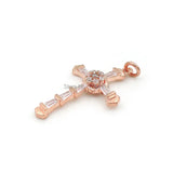 30x19x4mm Micro Pave Clear CZ Cross Charm for DIY Bracelets or Necklaces