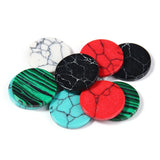 Natural Stone 6-22mm Round Flat Strips Turquoise Malachite Spacers