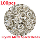 DIY Ballpoint Pen Plastic Beads/10mm Crystal Bead Metal Ring Spacer Beads