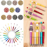 DIY Ballpoint Pen Plastic Beads/10mm Crystal Bead Metal Ring Spacer Beads