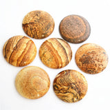 Natural Picture Stone Round Cabochons Beads, 10PCS
