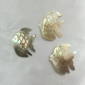 10Pcs Fish Shape Natural Sea Shell Bead Pendants Charms