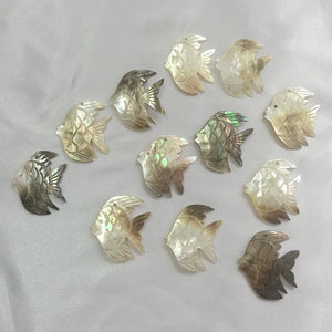 10Pcs Fish Shape Natural Sea Shell Bead Pendants Charms