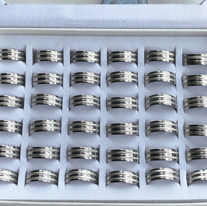 Classic Stainless Steel Rings Retro Men's Wedding Jewelry (30/36/50 pcs/lot)