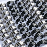 Classic Stainless Steel Rings Retro Men's Wedding Jewelry (30/36/50 pcs/lot)