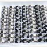 Classic Stainless Steel Rings Retro Men's Wedding Jewelry (30/36/50 pcs/lot)