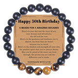 70th Birthday Natural Stone Bracelet