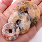 30,40,50mm Crazy Lace Agate Stone Bead for DIY Necklace Pendant Jewelry Making