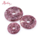 30-50mm Donut Rings Lepidolite Purple Stone Beads DIY Jewelry Making