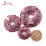 30-50mm Donut Rings Lepidolite Purple Stone Beads DIY Jewelry Making