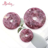 30-50mm Donut Rings Lepidolite Purple Stone Beads DIY Jewelry Making