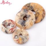 30-50mm Crazy Lace Agat Gem Stone Donut Bead for Jewelry Making