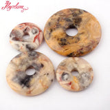 30-50mm Crazy Lace Agat Gem Stone Donut Bead for Jewelry Making