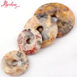 30-50mm Crazy Lace Agat Gem Stone Donut Bead for Jewelry Making