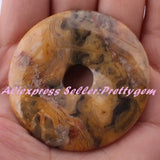 30-50mm Crazy Lace Agat Gem Stone Donut Bead for Jewelry Making