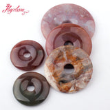 Natural Donut Indian Agates Stone Beads for DIY Accessories Charms Pendant