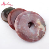 Natural Donut Indian Agates Stone Beads for DIY Accessories Charms Pendant