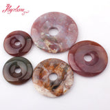 Natural Donut Indian Agates Stone Beads for DIY Accessories Charms Pendant