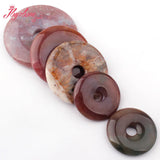 Natural Donut Indian Agates Stone Beads for DIY Accessories Charms Pendant