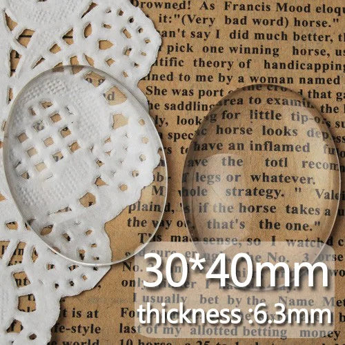 30*40MM Oval Crystal Glass Cabochon - Lot of 50