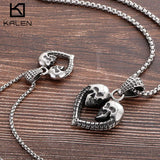 30/40mm Gold/Silver Skull Pendant Necklace Stainless Steel 316L Halloween Gift