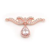 Micro Pave Clear CZ Bowknot With Drop Necklace Accessory Charm
