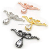 Micro Pave Clear CZ Bowknot With Drop Necklace Accessory Charm