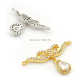 Micro Pave Clear CZ Bowknot With Drop Necklace Accessory Charm