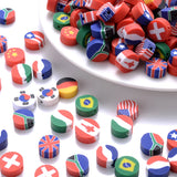 Colorful Flag Flat Round 10mm Clay Beads for DIY Jewelry Making