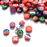 Colorful Flag Flat Round 10mm Clay Beads for DIY Jewelry Making