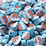10mm Rainbow Polymer Clay Beads for DIY Jewelry Making
