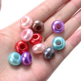 15x9mm Acrylic Big Hole Beads Flat Round Spacer Beads for DIY Jewelry Making