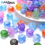 15x9mm Acrylic Big Hole Beads Flat Round Spacer Beads for DIY Jewelry Making
