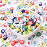 Polymer Clay Christmas Beads 8-10mm Bell Santa Claus for Jewelry